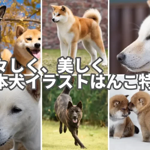 凛々しく、美しく　日本犬イラストはんこ特集